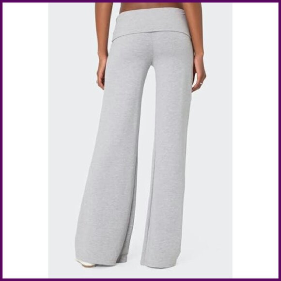 Flare Leggings Fold Over Waist Bootcut Yoga Pants Stretch Polyester Blend - Picture 6 of 7